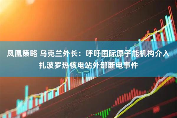 凤凰策略 乌克兰外长：呼吁国际原子能机构介入扎波罗热核电站外部断电事件