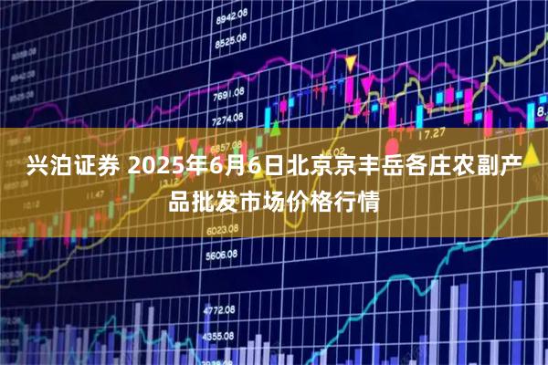 兴泊证券 2025年6月6日北京京丰岳各庄农副产品批发市场价格行情